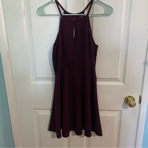 Speechless - Juniors Maroon Halter A-line Dress